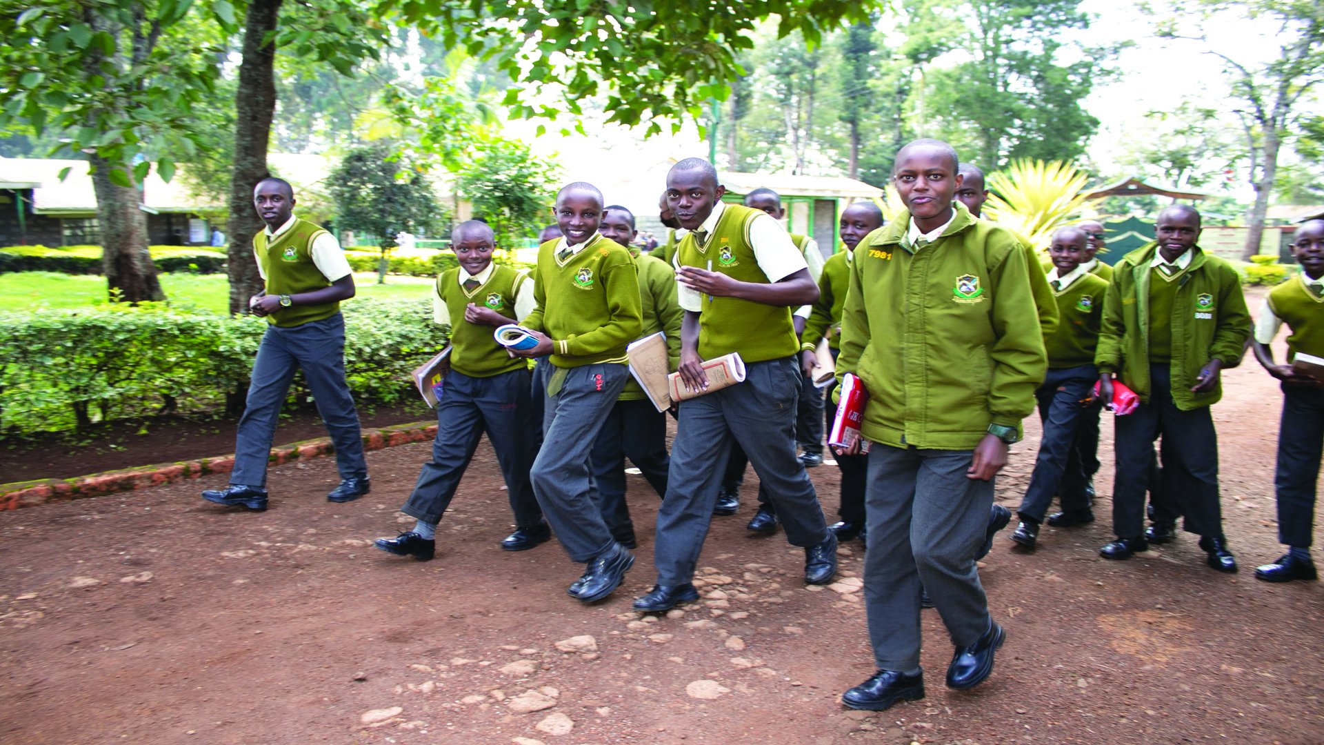 Students engaged in classroom learning at Githiga High School