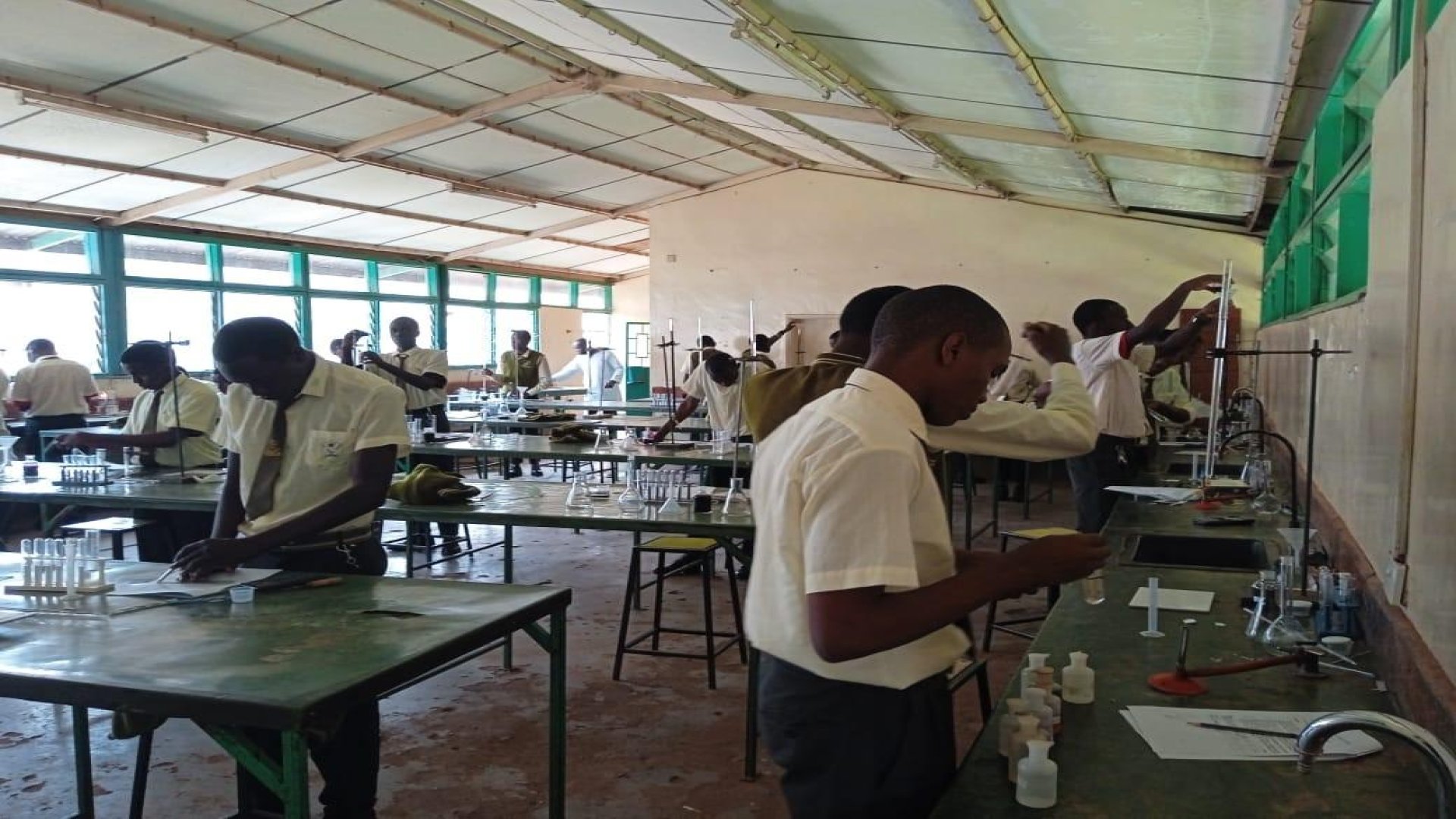 Chemistry laboratory with safety equipment