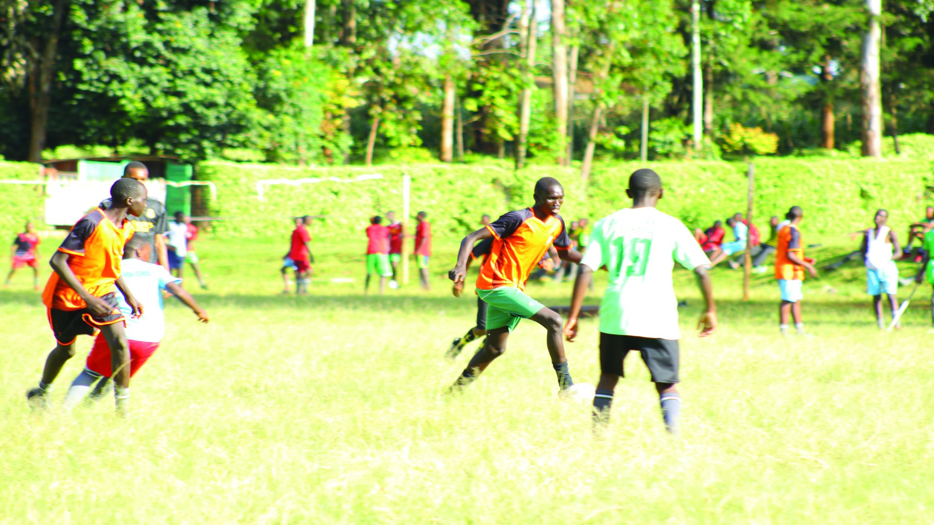 Students playing football